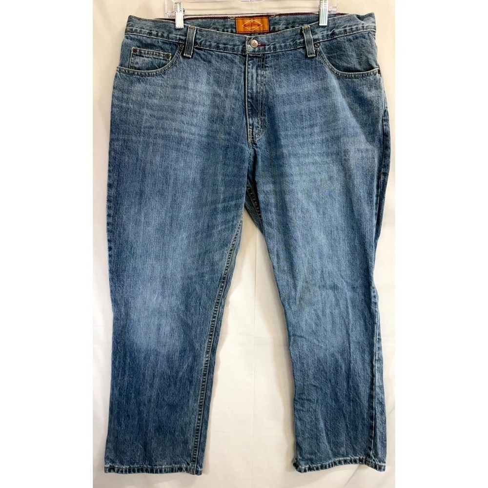 Red Camel Hawk Straight Jeans Mens 40x30 Blue Whiskered Denim Cotton Medium Wash
